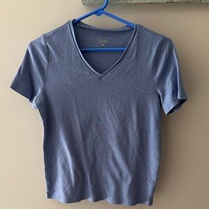 Women's Short Sleeve V-Neck Tee - Blue